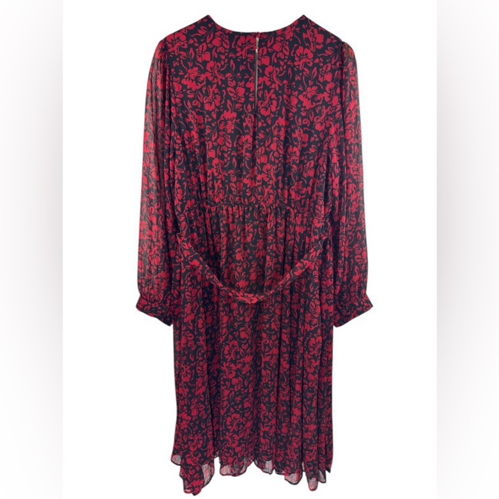 Torrid Midi Crinkle Chiffon Surplice Balloon Sleeve Dress Floral Black Size 2X - Picture 5 of 11